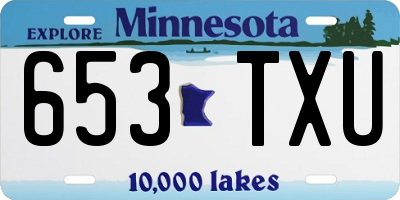 MN license plate 653TXU