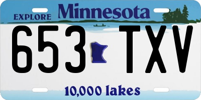 MN license plate 653TXV