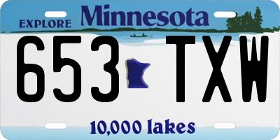 MN license plate 653TXW