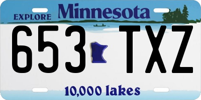MN license plate 653TXZ