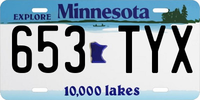 MN license plate 653TYX