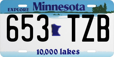 MN license plate 653TZB
