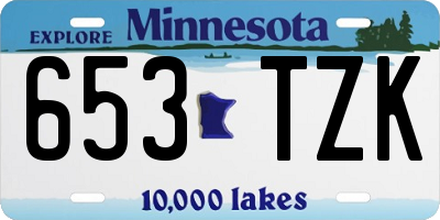 MN license plate 653TZK