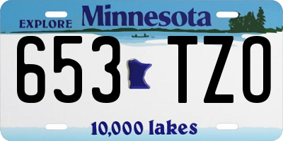 MN license plate 653TZO