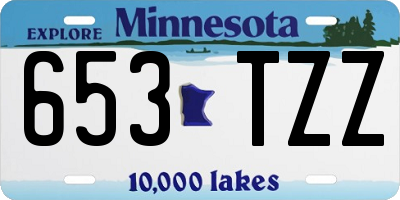 MN license plate 653TZZ