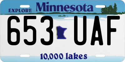 MN license plate 653UAF