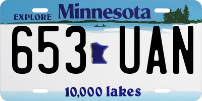 MN license plate 653UAN