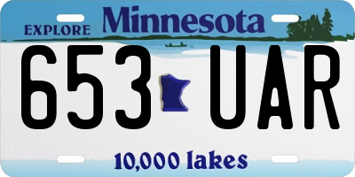 MN license plate 653UAR
