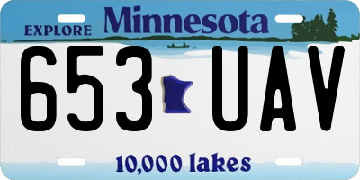 MN license plate 653UAV