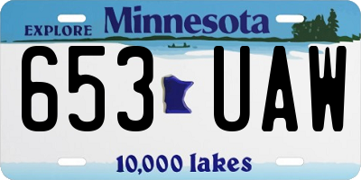 MN license plate 653UAW