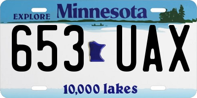 MN license plate 653UAX