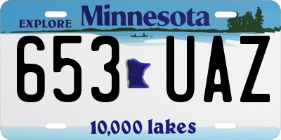 MN license plate 653UAZ