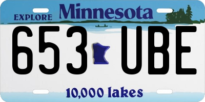 MN license plate 653UBE