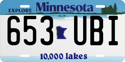 MN license plate 653UBI
