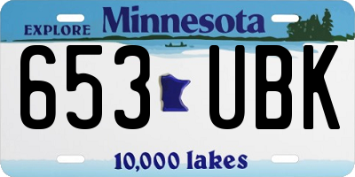 MN license plate 653UBK