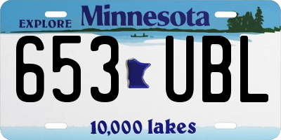MN license plate 653UBL