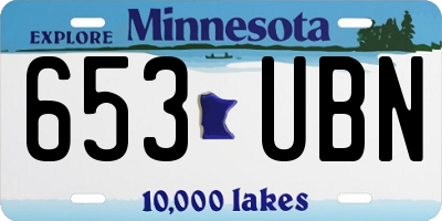 MN license plate 653UBN