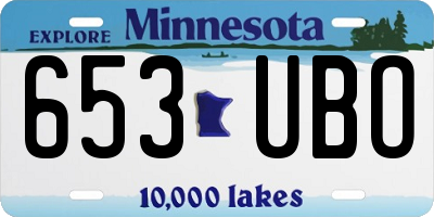 MN license plate 653UBO