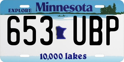 MN license plate 653UBP