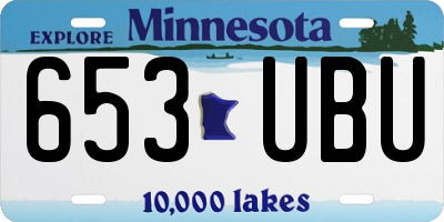 MN license plate 653UBU