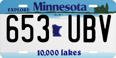 MN license plate 653UBV