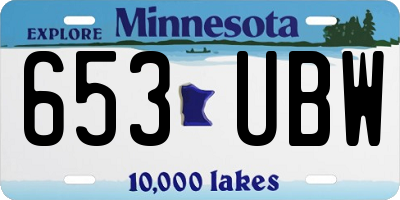 MN license plate 653UBW