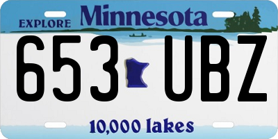 MN license plate 653UBZ