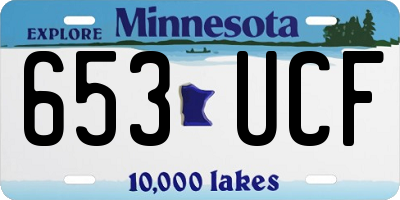 MN license plate 653UCF