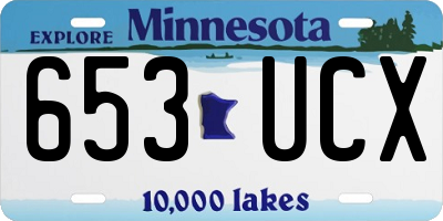 MN license plate 653UCX