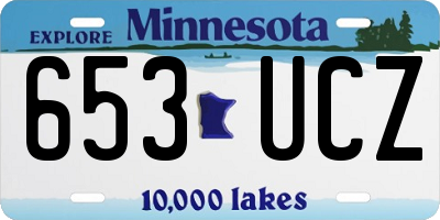 MN license plate 653UCZ