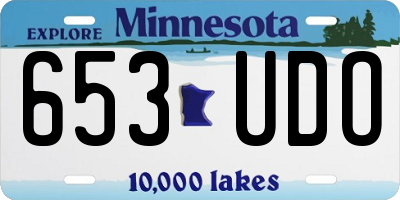 MN license plate 653UDO