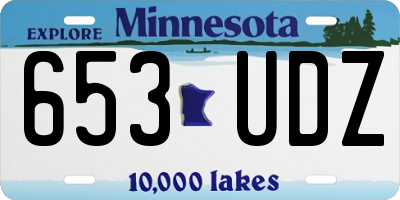 MN license plate 653UDZ