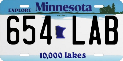 MN license plate 654LAB