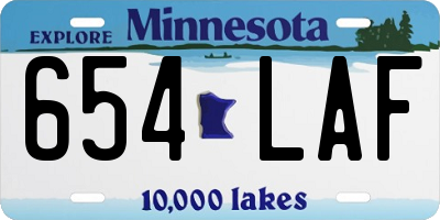 MN license plate 654LAF