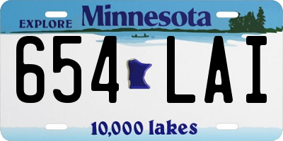 MN license plate 654LAI