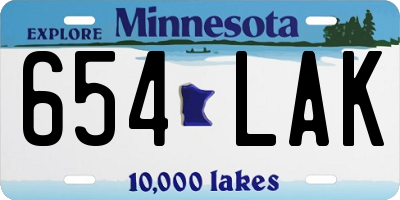 MN license plate 654LAK