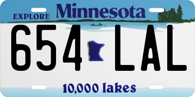 MN license plate 654LAL