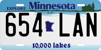 MN license plate 654LAN