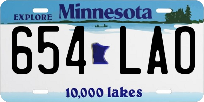 MN license plate 654LAO