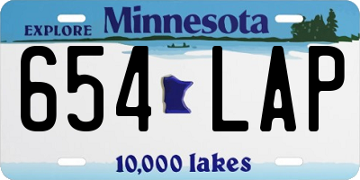 MN license plate 654LAP