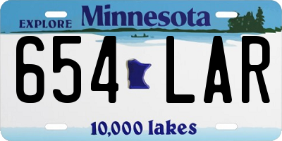 MN license plate 654LAR
