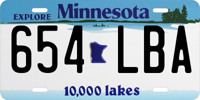 MN license plate 654LBA