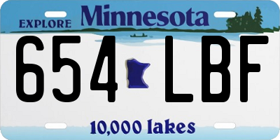 MN license plate 654LBF