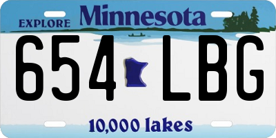 MN license plate 654LBG