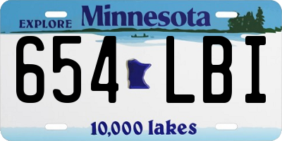 MN license plate 654LBI