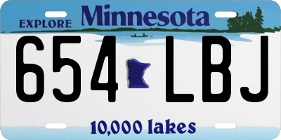 MN license plate 654LBJ