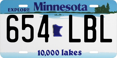 MN license plate 654LBL