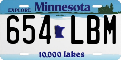 MN license plate 654LBM