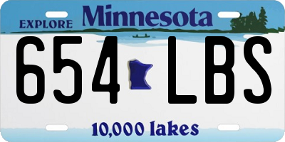 MN license plate 654LBS