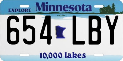 MN license plate 654LBY